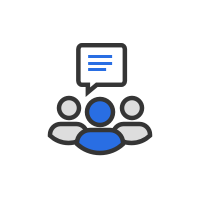 Avatars with a bubble chat above icon